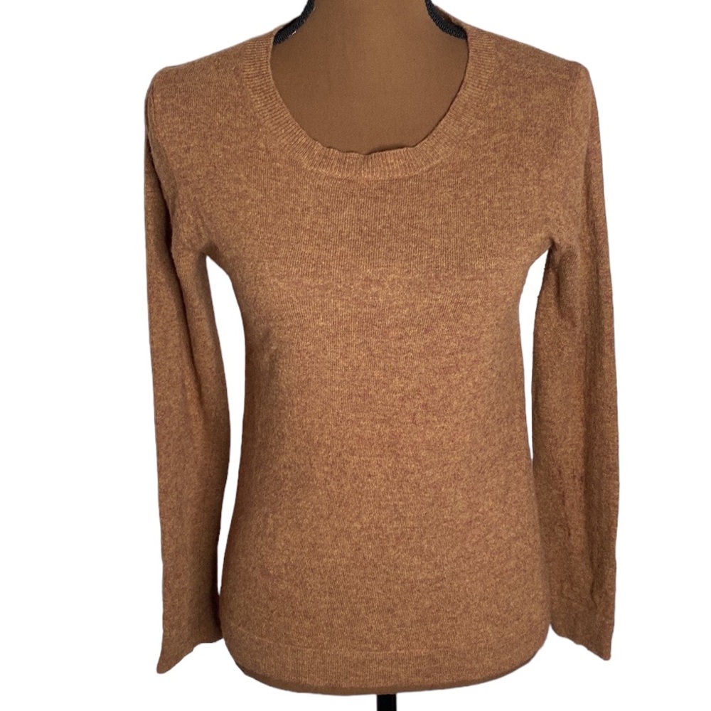 J. Crew Factory Teddie cotton wool rust orange melange sweater size XS